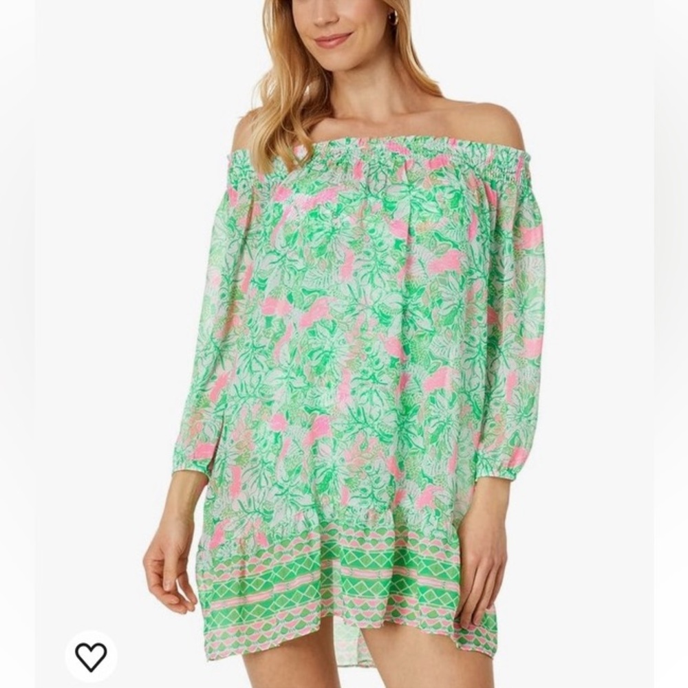 Lilly Pulitzer Maribeth Swim Cover-up, Botanical Green Just Wing It, XS - Picture 3 of 15